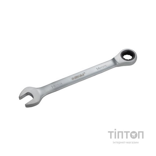 Ключ Sigma ріжково-накидний з тріскачкою 14мм CrV satine (6022141)