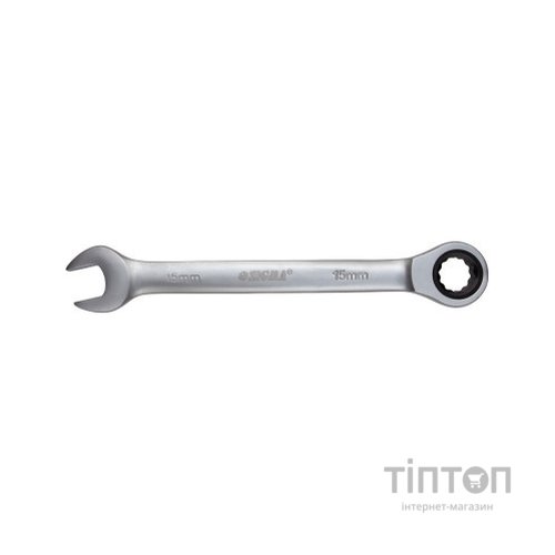 Ключ Sigma ріжково-накидний з тріскачкою 15мм CrV satine (6022151)