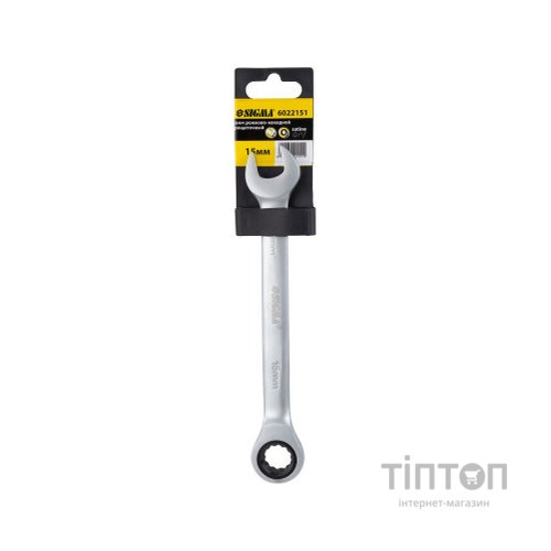 Ключ Sigma ріжково-накидний з тріскачкою 15мм CrV satine (6022151)