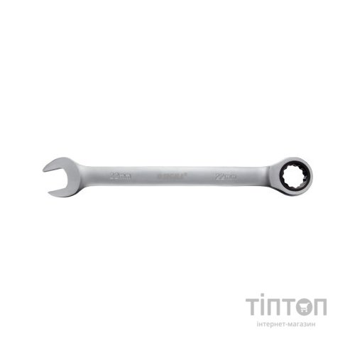 Ключ Sigma ріжково-накидний з тріскачкою 22мм CrV polished (6022221)