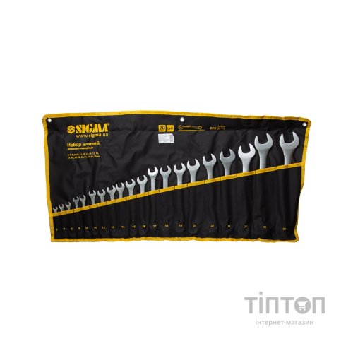 Ключ Sigma рожково-накидний 20шт 6-32мм CrV satine (тк чохол) (6010171)