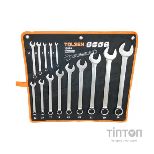 Ключ Tolsen комбінованих у чохлі 14 шт (15889)