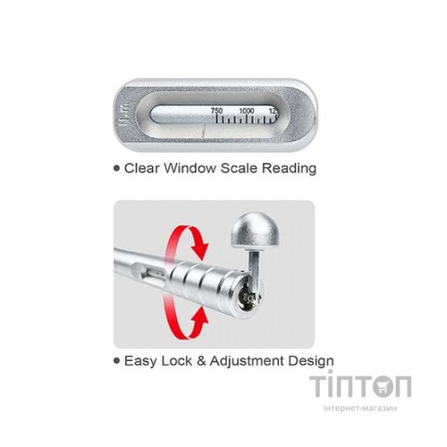 Ключ Toptul динамометричний 1"x950-2350мм 750-2000Nm алюмінієвий (ANAQ32B0)