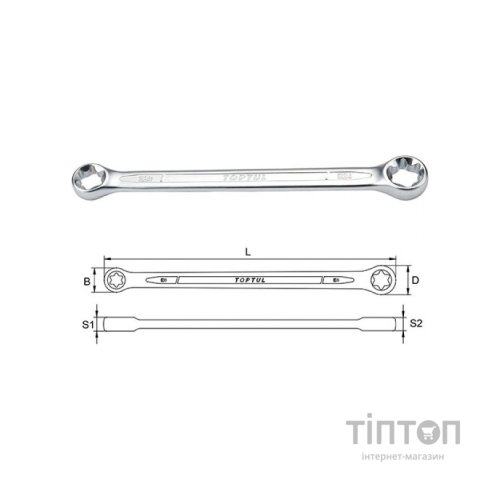 Ключ Toptul Е-профіль накидний прямий E20xE24 (AAEE2024)