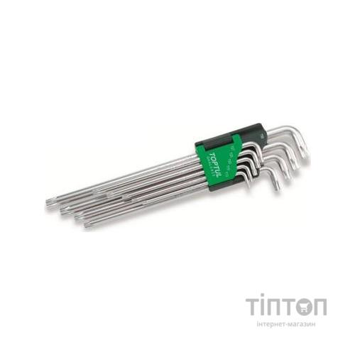 Ключ Toptul Г-подібний TORX T10-T50 9од. супердовгий (GAAL0923)