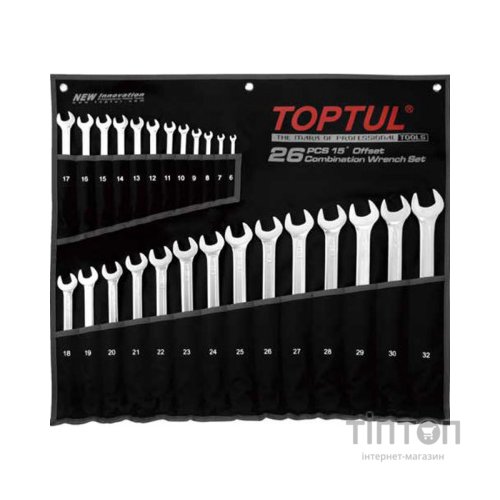 Ключ Toptul ключів комбінованих 26 шт 6-32 мм подовжених (GPAA2602)