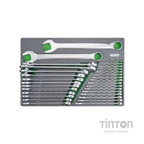 Ключ Toptul ключів комбінованих 6-38мм 30од. (в ложементі) (GED3025)