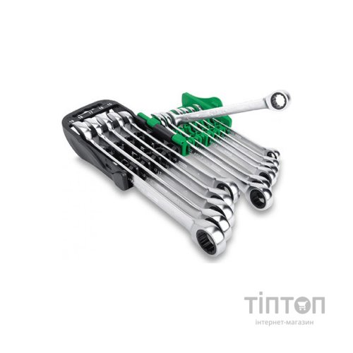 Ключ Toptul ключів комбінованих з тріскачкою 8-19мм 10од. на холдері (GSCQ1001)