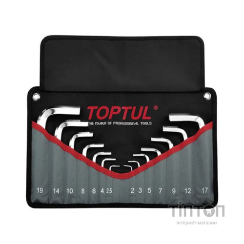 Ключ Toptul шестигранний Г-обр. 2-19мм 14шт. у чохлі (GPAQ1401)