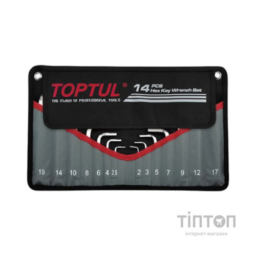 Ключ Toptul шестигранний Г-обр. 2-19мм 14шт. у чохлі (GPAQ1401)