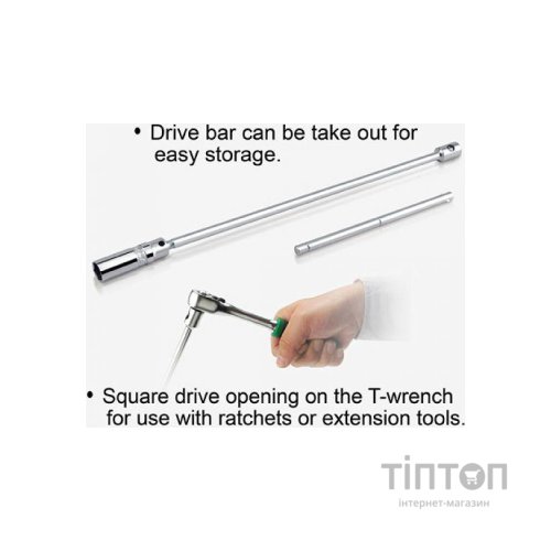 Ключ Toptul свічковий Т-подібний магнітний 16мм L450мм (CTHB1645)
