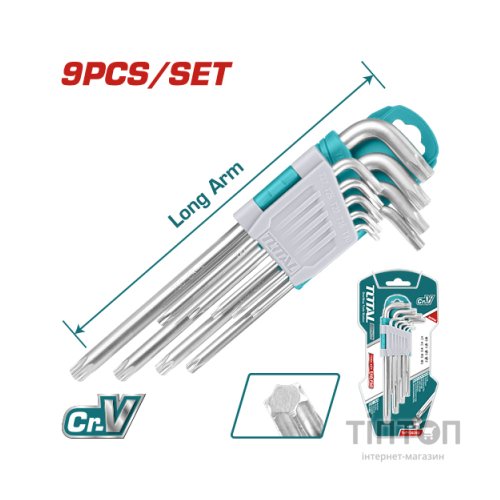 Ключ Total THT106392 Torx, T10-T50, 9шт. (THT106392)