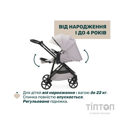 Коляска Chicco 2 в 1 Seety сіра (2900990870646) (87097.70.01)