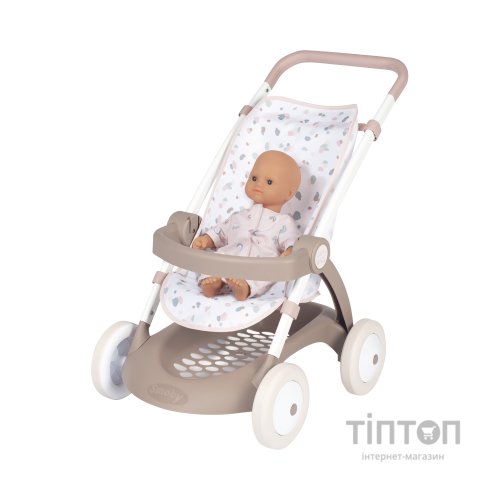 Коляска для ляльок Smoby Baby Nurse Прогулянка з кошиком Рожева пудра (254018)