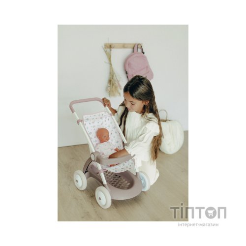 Коляска для ляльок Smoby Baby Nurse Прогулянка з кошиком Рожева пудра (254018)