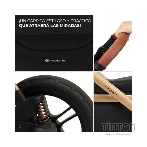 Коляска Kinderkraft 2 в 1 Esme Black (KSESME00BLK2000) (5902533929665)