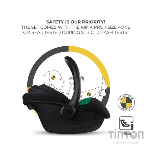 Коляска Kinderkraft 3 в 1 Esme Pro Pure Black (KSESME00BLK300N) (5902533929351)