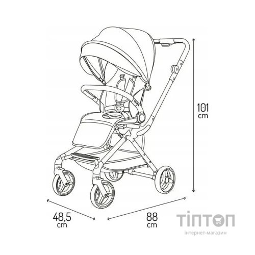 Коляска MoMi Adelle, чорна з червоним (WOSP00035)