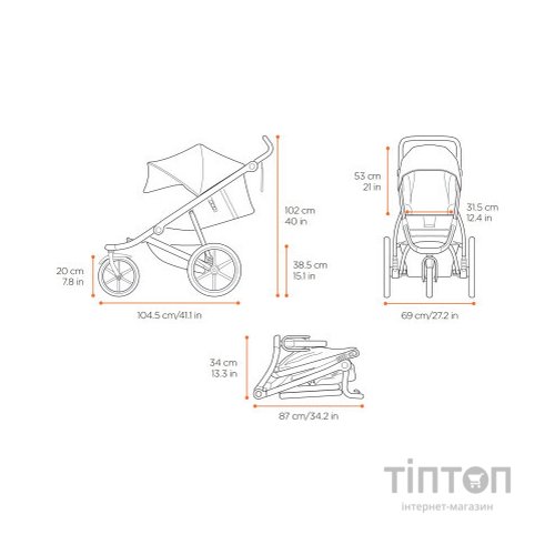 Коляска Thule Urban Glide 2 Majolica Blue (TH 10101943)