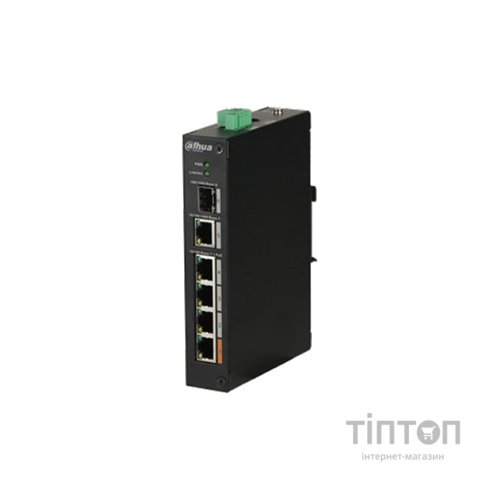 Коммутатор Dahua DH-PFS3106-4ET-60 (4хFE PoE, 1xGE, 1xSFP, Max PoE 60W)