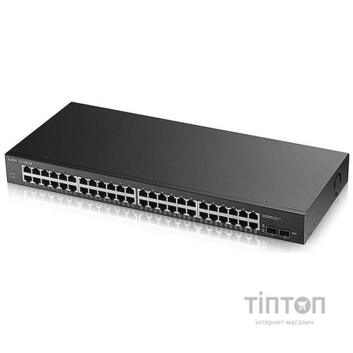 Коммутатор ZYXEL GS1900-48HPv2 (GS190048HPV2-EU0101F) (24xGE, 24xGE PoE+, 2xSFP, Max POE 170W, Web Smart)