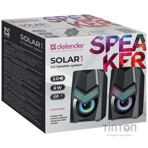 Комп.Акустика DEFENDER (65401) 2.0 Solar 1 6Вт