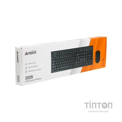 Комплект A4-Tech 3000N чорний, безпровідний