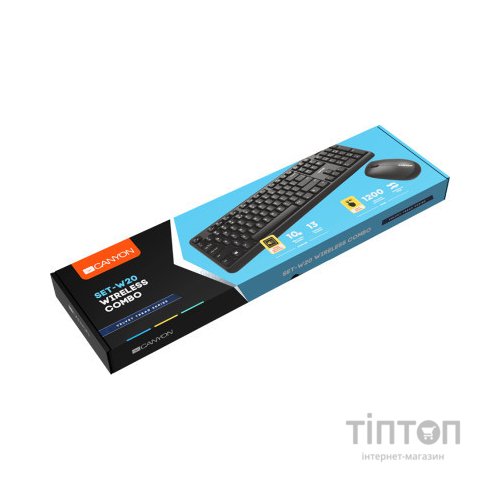 Комплект Canyon SET-W20 Velvet Wireless Silent UA Black (CNS-HSETW02)