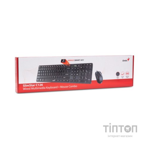 Комплект Genius C-126 SlimStar USB Black Ukr (31330007407)