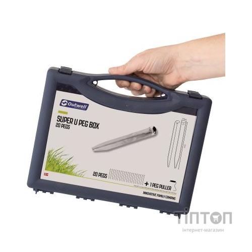 Комплект кілочків Outwell Super U Peg Box 24 см 20 шт Silver (928777)