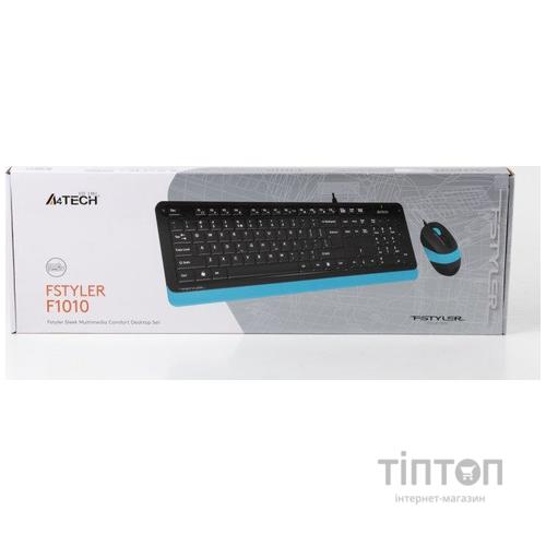 Комплект (клавиатура, мышь) A4Tech F1010 Black/Blue USB