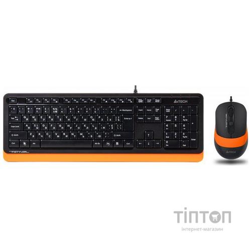 Комплект (клавиатура, мышь) A4Tech F1010 Black/Orange USB