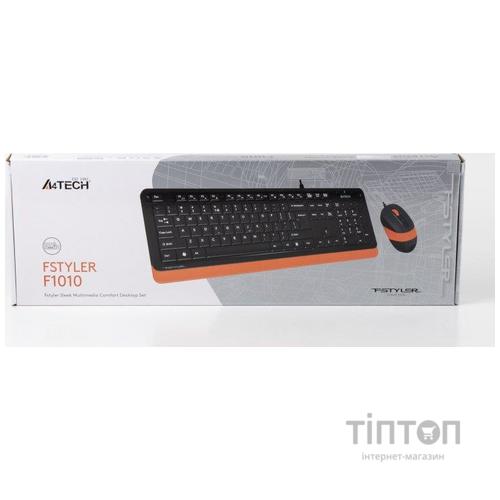 Комплект (клавиатура, мышь) A4Tech F1010 Black/Orange USB