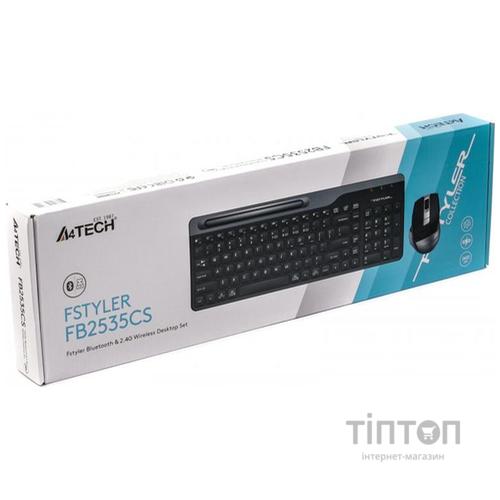 Комплект (клавиатура, мышь) беспроводной A4Tech FB2535CS Smoky Grey USB