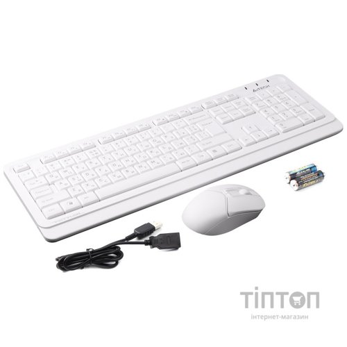 Комплект (клавиатура, мышь) беспроводной A4Tech FG1012 White USB