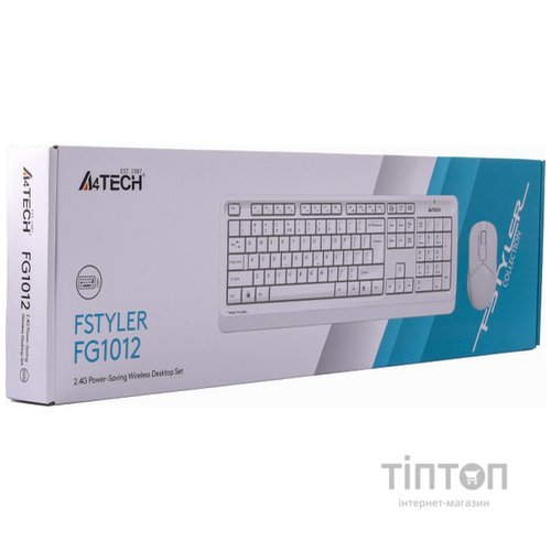 Комплект (клавиатура, мышь) беспроводной A4Tech FG1012 White USB