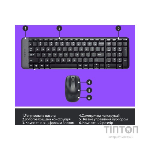 Комплект Logitech MK220 Wireless UA Black (920-003168)