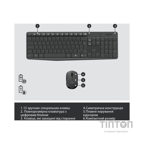 Комплект Logitech MK235 Wireless UA (920-007931)
