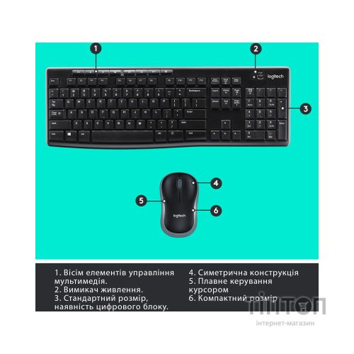 Комплект Logitech MK270 Wireless UA Black (920-004508)