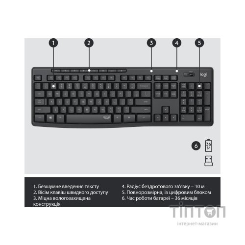 Комплект Logitech MK295 Silent UA Graphite (920-009800)