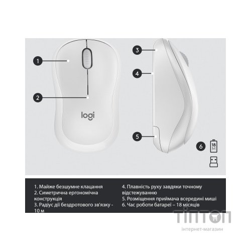 Комплект Logitech MK295 Silent UA Off-White (920-009824)
