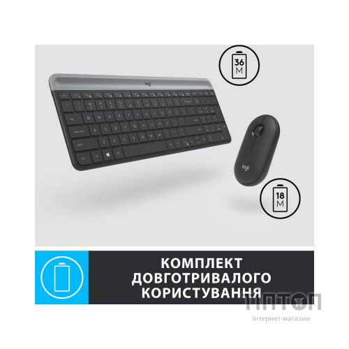 Комплект Logitech MK470 Slim Wireless UA Graphite (920-009204)