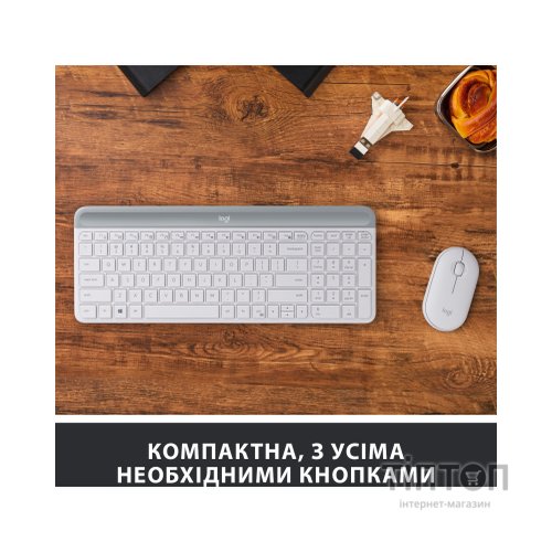 Комплект Logitech MK470 Slim Wireless UA Off-White (920-009205)