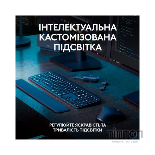 Комплект Logitech MX Keys S Plus Palmrest Wireless UA Graphite (920-011614)
