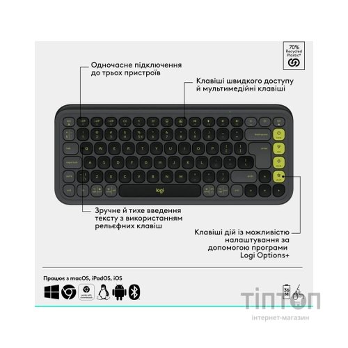 Комплект Logitech POP Icon Combo Bluetooth UA Graphite (920-013156)