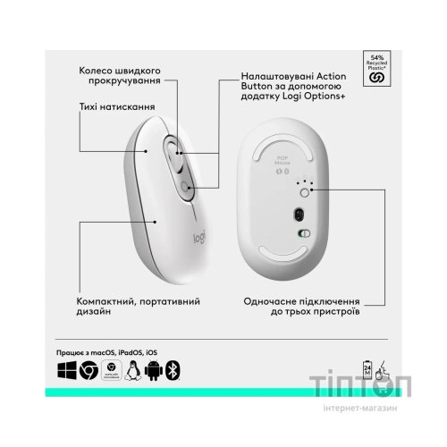Комплект Logitech POP Icon Combo Bluetooth UA Off-White (920-013141)