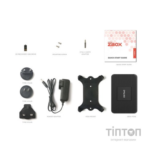 Комп'ютер Zotac PI336 pico / Celeron N6211, 4GB LPDDR4x onboard, 128GB eMMC, WIFI, BT, DP/HDMI, W11Pro (ZBOX-PI336-W5C)