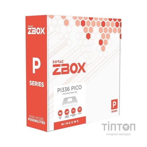 Комп'ютер Zotac PI336 pico / Celeron N6211, 4GB LPDDR4x onboard, 128GB eMMC, WIFI, BT, DP/HDMI, W11Pro (ZBOX-PI336-W5C)