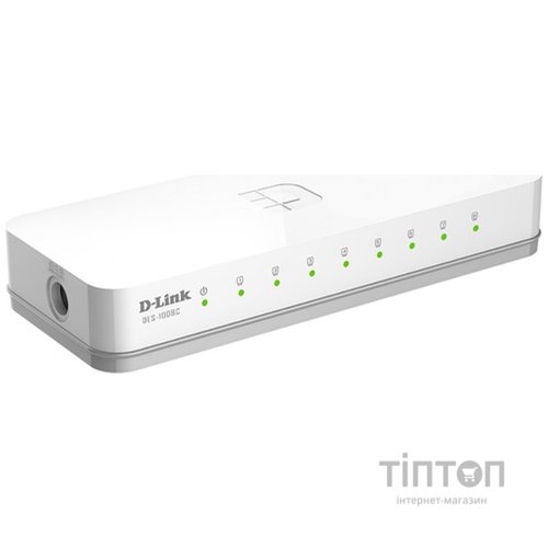 Комутатор D-Link DES-1008C 8-port Plastic Case WHITE з функцією енергозбереження