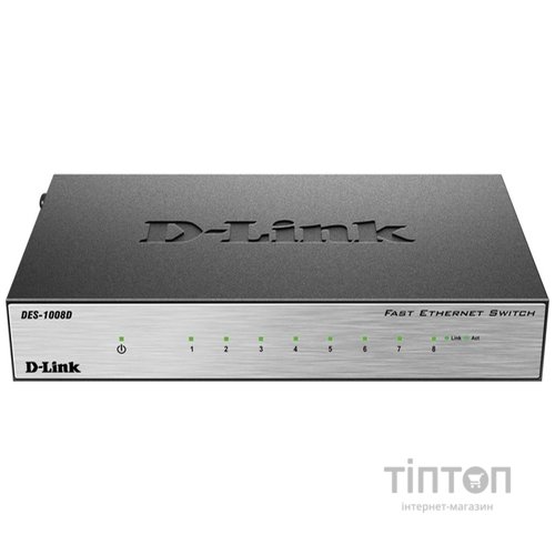 Комутатор мережевий D-Link DES-1008D